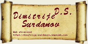 Dimitrije Surdanov vizit kartica